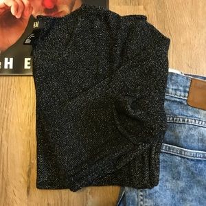 H&M Rolled Hem/Neck Sweater (Medium/Black)